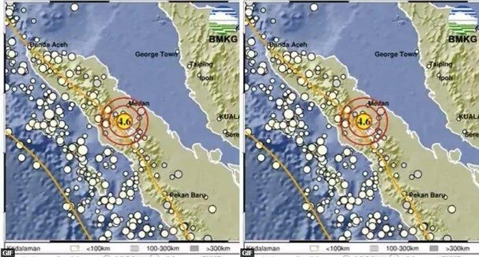 Gempa Magnitudo 4.6 di Kabupaten Karo, Sumatera Utara