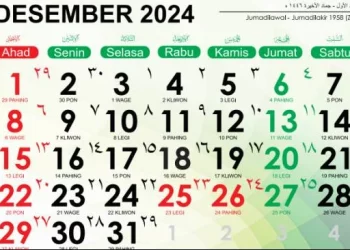 Kalender Desember 2024 Lengkap dengan Weton Jawa